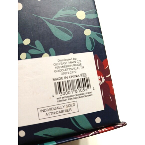 Merry Christmas Gift Box Hook And Loop Closure Velvet Bow Deer Poinsettia - Picture 11 of 12